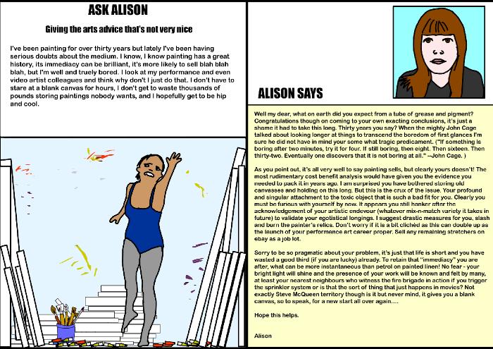 Ask Alison - Giving you the arts advice that's not very nice
